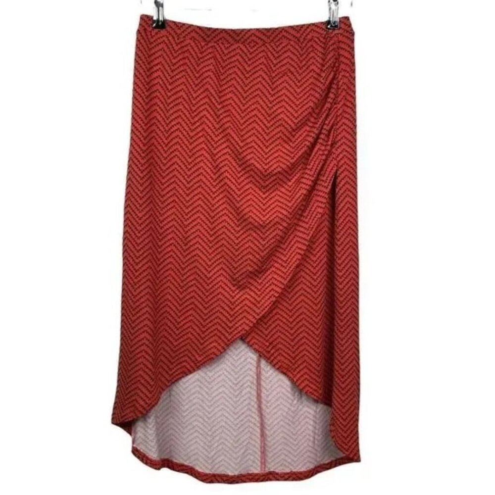 ATTENTION 2 PIECE CORAL ORANGE/BLACK SKIRT & TANK WITH‎ CUT OUT MESH BACK SMALL